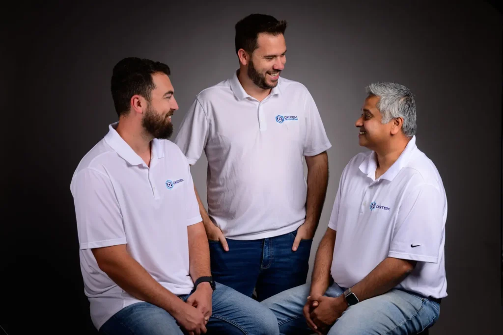 Digitek IT team members Jim Thomas, Joe Daley and Jordan Sidhom smiling