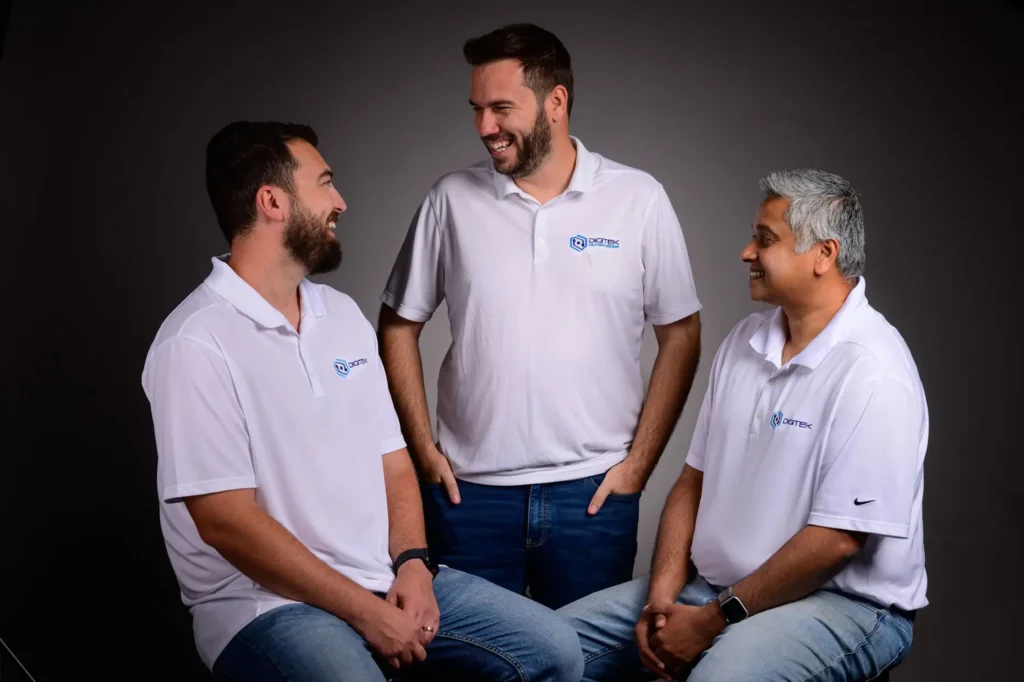 Jim Thomas, Joe Daley and Jordan Sidhom from Digitek IT talking together