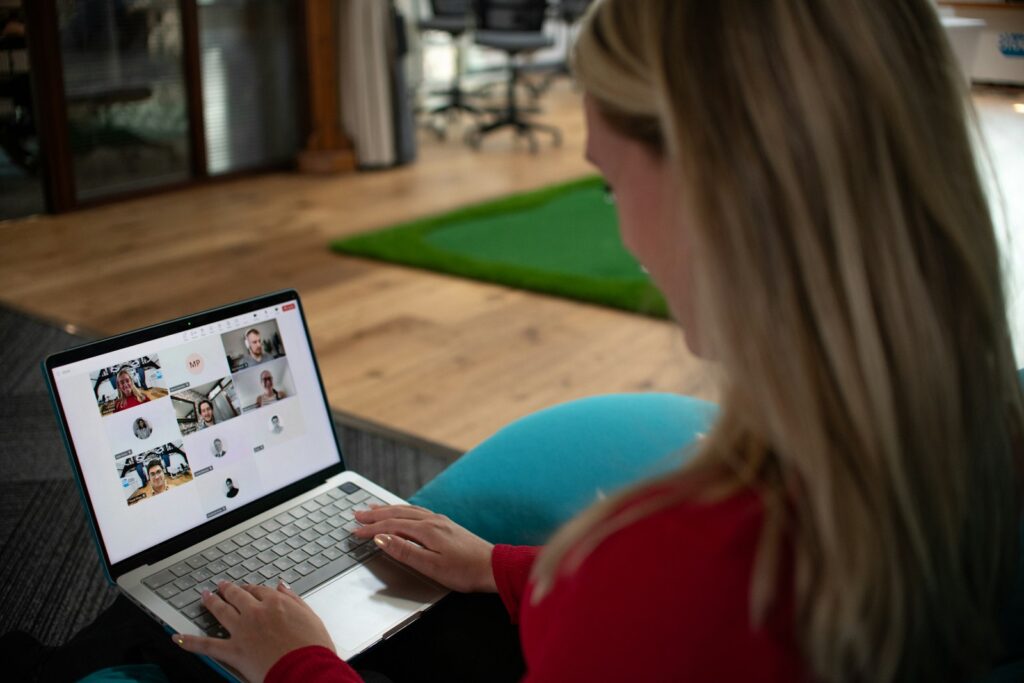 Remote team member on a Microsoft Teams call