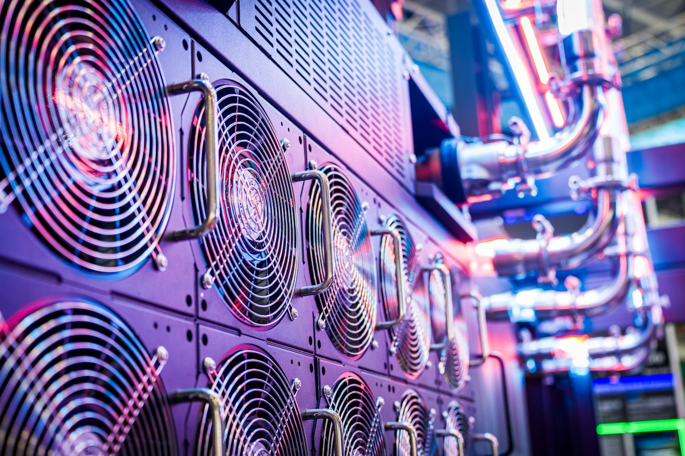 Close up of server cooling fans